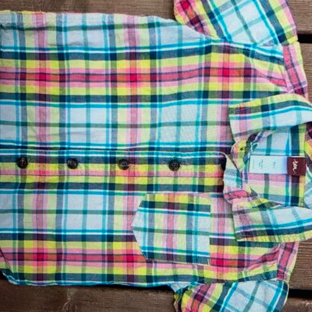 Tea collection Boys plaid button down shirt